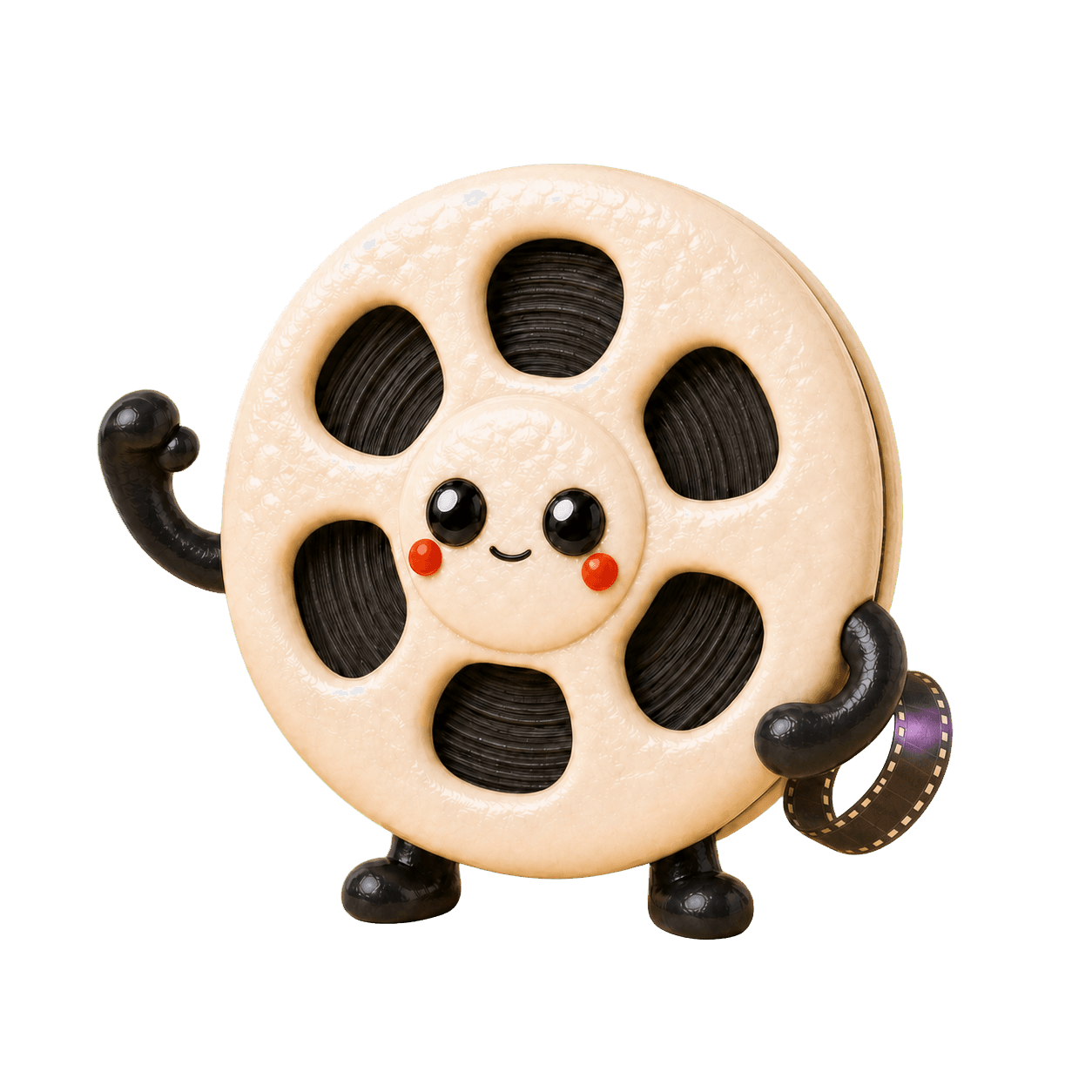 ReelVision, a friendly film-reel character